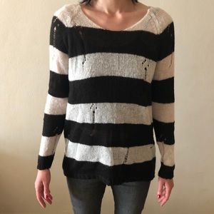 Mango sheer long sleeve top knit crafted flaws